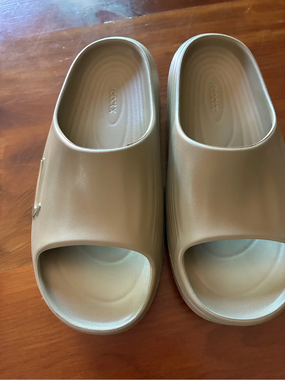 Nike Tan Slip-On Slide Sandals